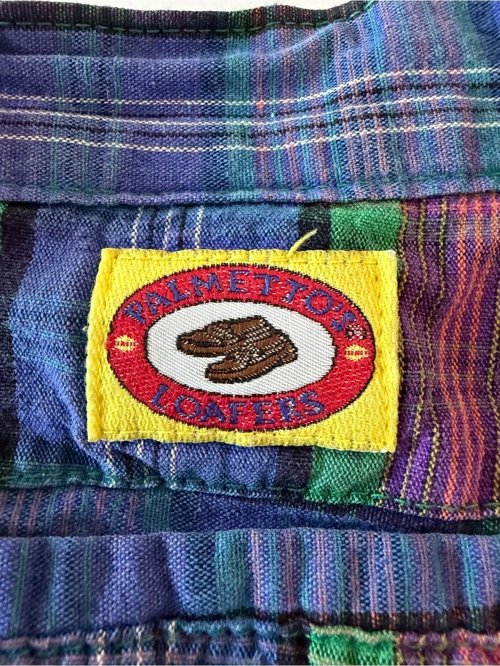 Palmettos Loafers Vintage Vibrant Plaid Shorts Kids Size 12 Classic Preppy
